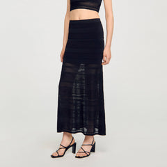 Sandro Women Maxi decorative knit skirt