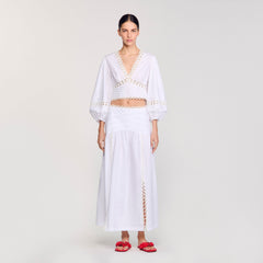 Sandro Women Maxi poplin skirt
