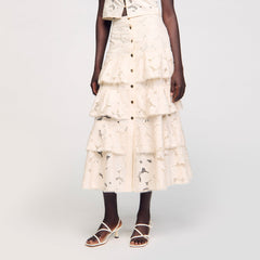 Sandro Women Maxi frilled skirt