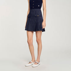 Sandro Women Mini striped pleated skirt