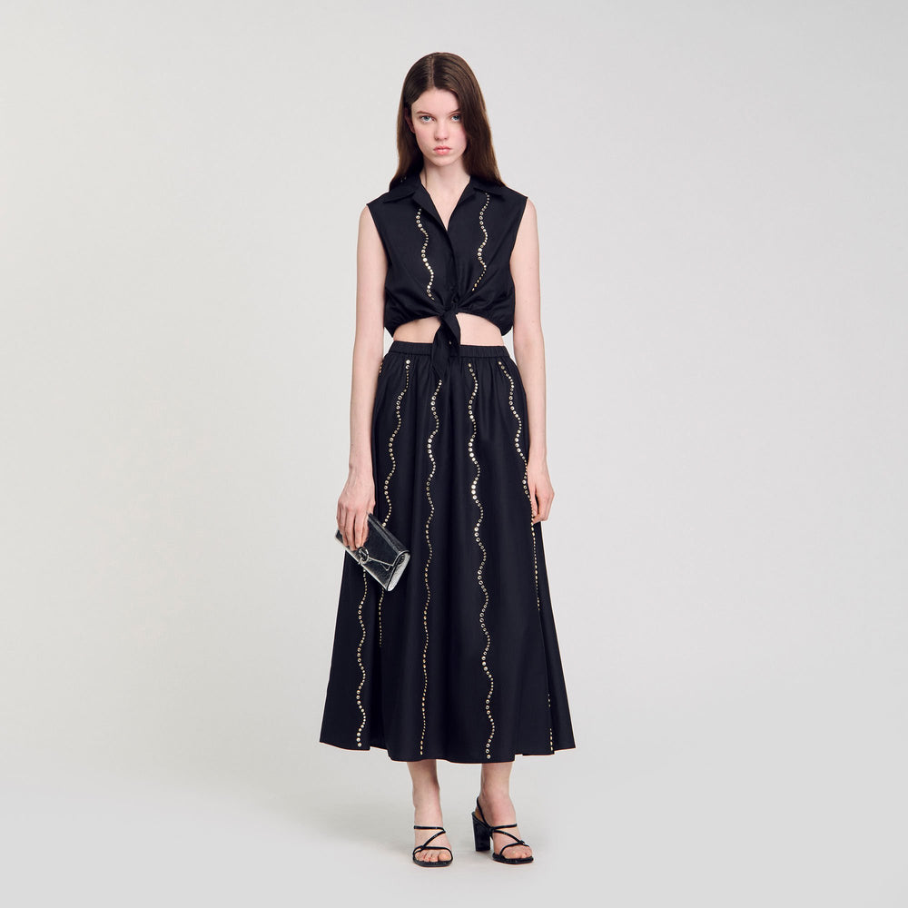 Sandro Women Maxi rhinestone skirt