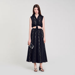 Sandro Women Maxi rhinestone skirt
