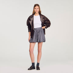 Sandro Women Striped rhinestone bubble skirt