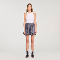 Sandro Women Striped rhinestone bubble skirt