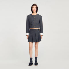 Sandro Women Mini rhinestone suit skirt