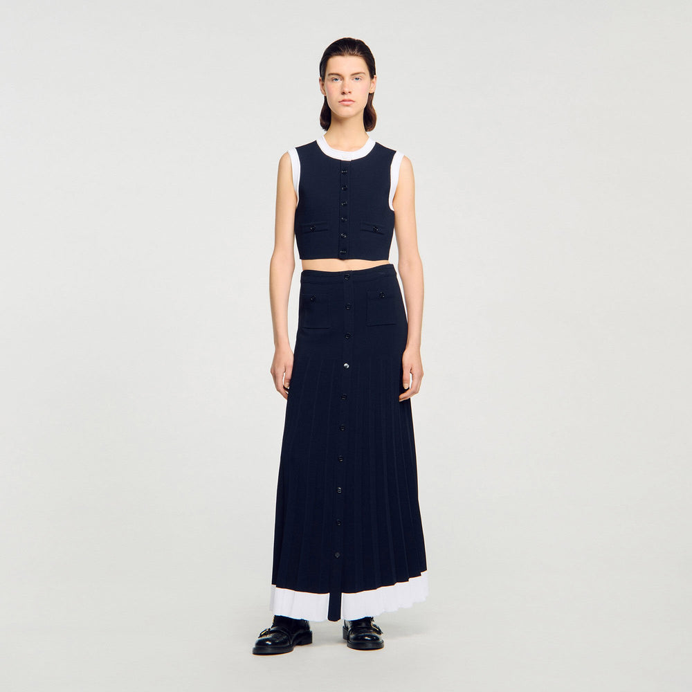 Sandro Women Maxi two-tone knit skirt