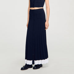 Sandro Women Maxi two-tone knit skirt