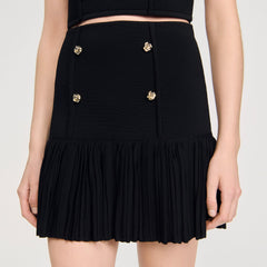 Sandro Women Mini pleated knit skirt