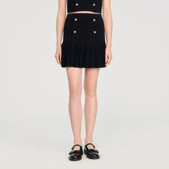 Sandro Women Mini pleated knit skirt