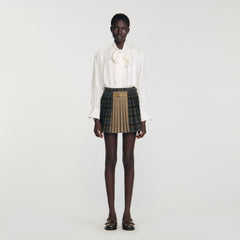 Sandro Women Mini checked pleated skirt