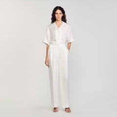Sandro Women Jacquard flowers trousers