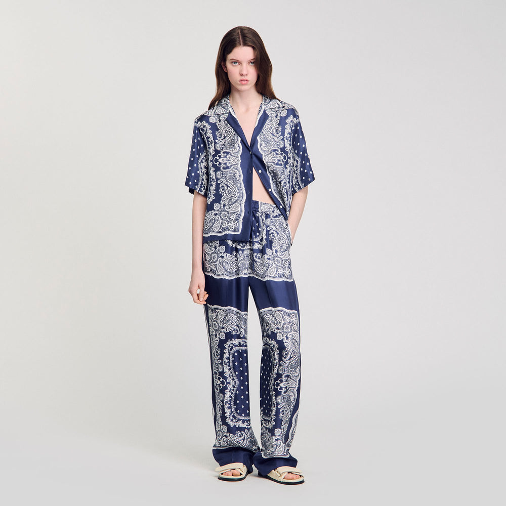 Sandro Women Bandana-print flowy trousers