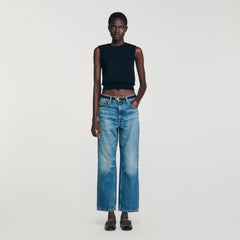 Sandro Women Ruffled cropped sweater