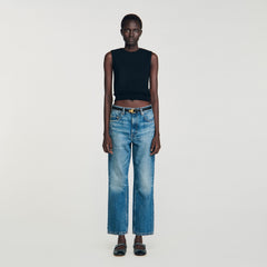 Sandro Women Ruffled cropped sweater