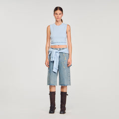 Sandro Women Ruffled cropped sweater