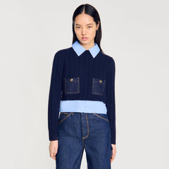 Sandro Women Cropped wool and cashmere sweater