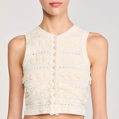 Sandro Women Crochet detail sweater