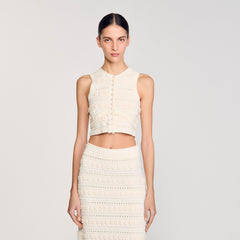 Sandro Women Crochet detail sweater