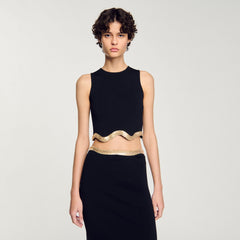 Sandro Women Cropped top with chain detail