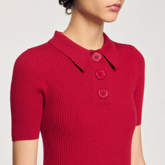 Sandro Women Rib knit polo shirt