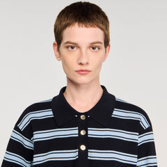 Sandro Women Striped polo sweater