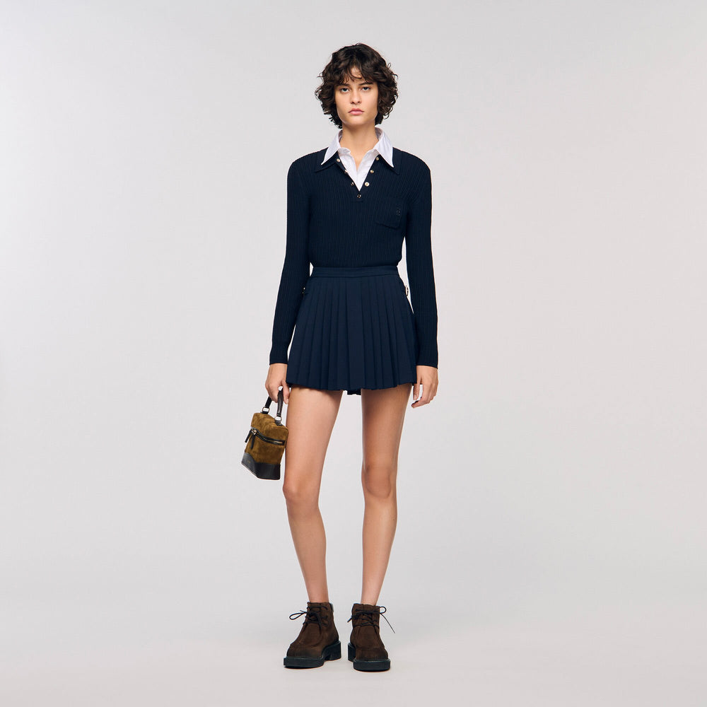 Sandro Women Cable knit polo sweater