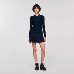 Sandro Women Cable knit polo sweater
