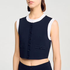 Sandro Women Two-tone cropped cardigan