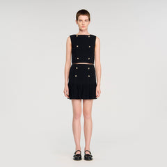 Sandro Women Button detail cropped knit top