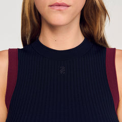 Sandro Women Two-tone knit top
