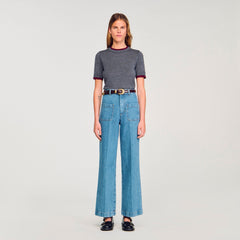 Sandro Women Two-tone cropped sweater