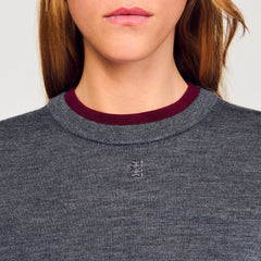 Sandro Women Two-tone cropped sweater