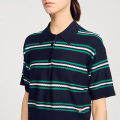 Sandro Women Polo-neck striped sweater