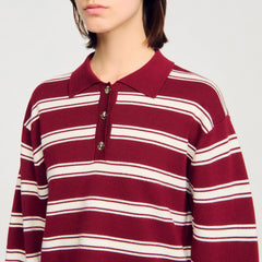 Sandro Women Striped polo sweater