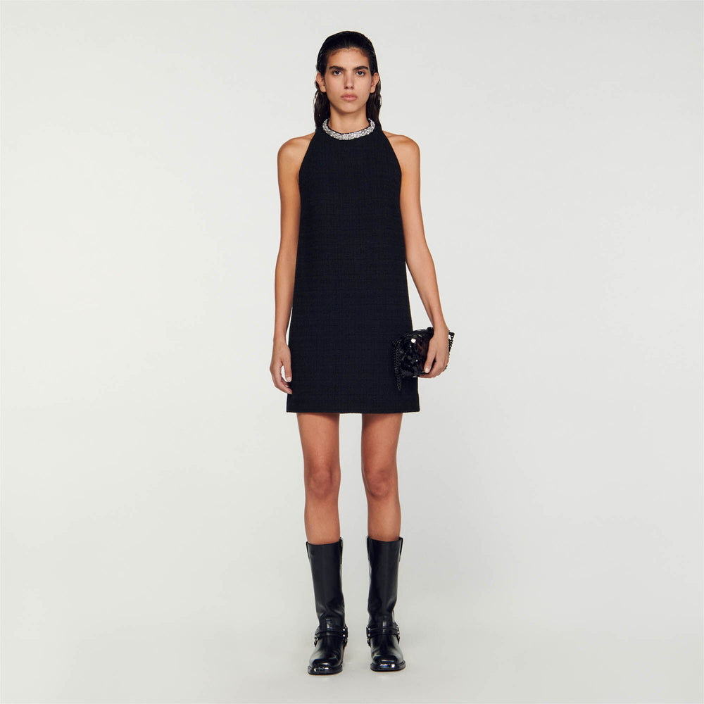 Sandro Women Dress with jewellery collar