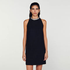 Sandro Women Dress with jewellery collar