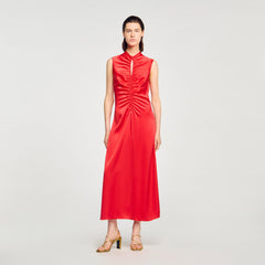 Sandro Women Draped satin-effect dress