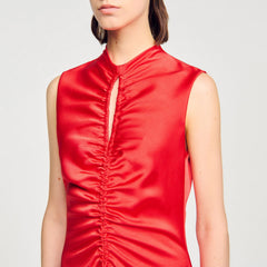 Sandro Women Draped satin-effect dress