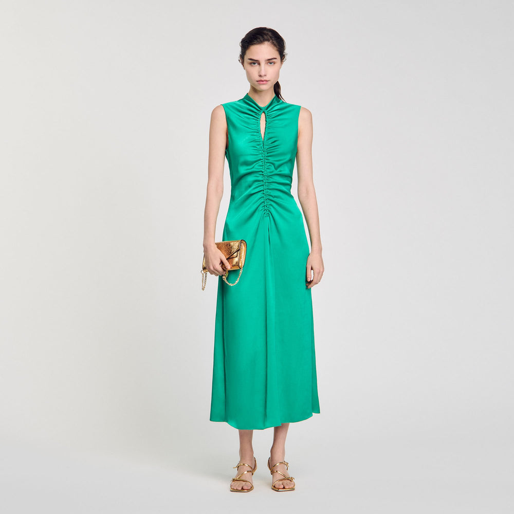Sandro Women Draped satin-effect dress