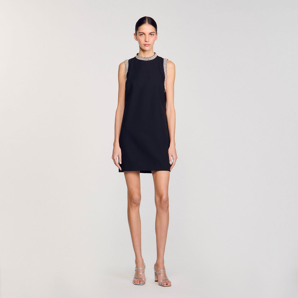 Sandro Women mini dress with rhinestone details