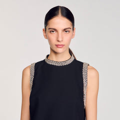 Sandro Women mini dress with rhinestone details