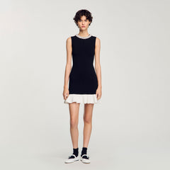Sandro Women Mini knit dress with beaded neck