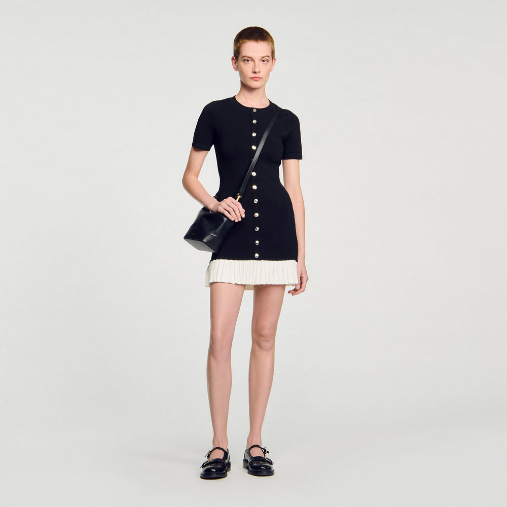 Sandro Women Mini knit dress with ruffle