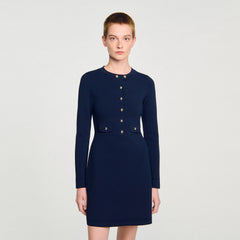 Sandro Women Mini button-up knit dress