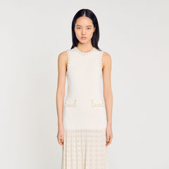 Sandro Women Pearl bead knit maxi dress