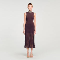 Sandro Women Fringed knit midi dress