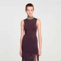Sandro Women Fringed knit midi dress