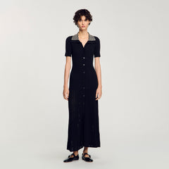 Sandro Women Knit maxi dress with studs