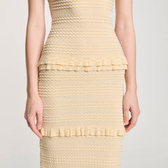 Sandro Women Ruffled knit maxi dress