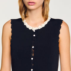 Sandro Women Maxi dress with crochet detailing